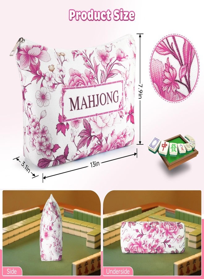 Xmoiqer Mahjong Tile Bag with Zipper,Mahjong Bag for 1.2 inch Tiles,Mahjong Tote Bag for 166 American Mahjong Tiles,Mahjong Carrying Bag Keeps Your Mahjong Tiles Organized(Case Only)(Pink) - Image 3