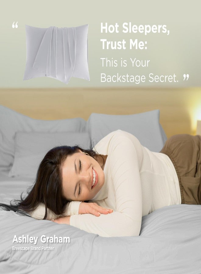 Breescape Cooling Pillow Cases King Size - BlendTek™ Dry & Cool Technology for Hot Sleepers and Night Sweats, 2 Pack Ultra Soft & Smooth Pillowcases for Hair & Skin Care, 20" x 36", Misty Gray - Image 5