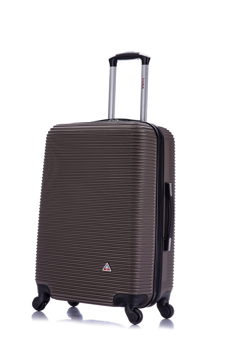 InUSA ROYAL Hardside Spinner Luggage with Ergonomic Handles | Spacious Travel Suitcase with Four Spinner Wheels and Studs | 24 Inch Medium Hardside Spinner Luggage | Brown - Image 1