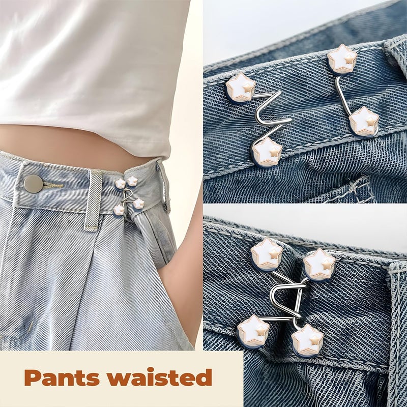 EAEDMY 72PCS Pants Waist Tightener for Jean, Adjustable Pants Button Tightener for Loose Jeans or Skirts, Pants Clips to Tighten Waist, Button Pins for Jeans, No Sewing Required - Image 2