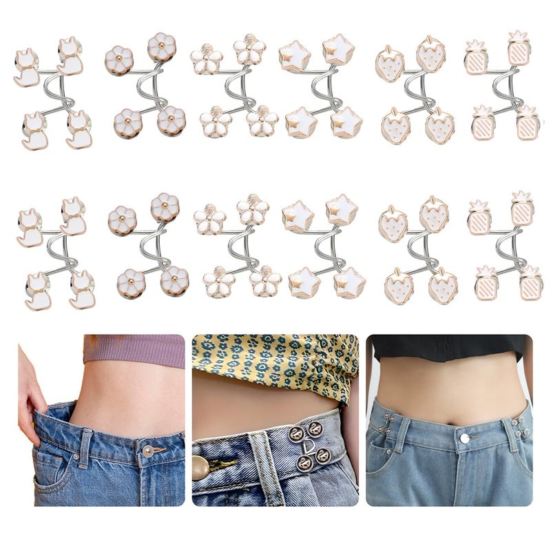 EAEDMY 72PCS Pants Waist Tightener for Jean, Adjustable Pants Button Tightener for Loose Jeans or Skirts, Pants Clips to Tighten Waist, Button Pins for Jeans, No Sewing Required - Image 1