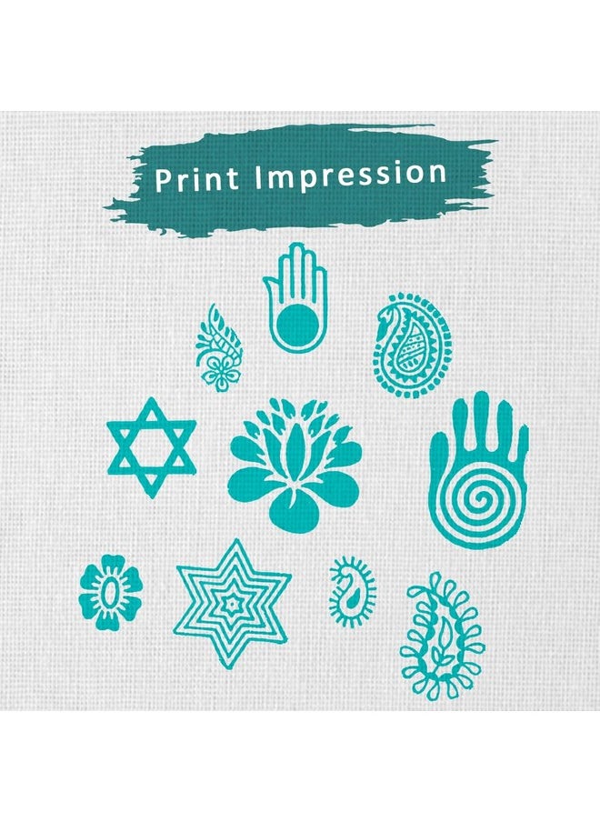 Hashcart Hashcart Wooden Stamp Block, Printing Stamp Design Set | Block For Printing Saree Border | Dresses, Craft Card Making, Scrapbook, Clay Pottery | Set of 10  - Image 3