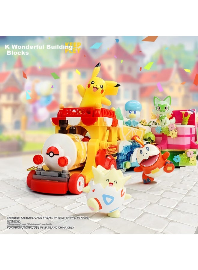 Keeppley Pokemon Party Parade Car Building Block Toy Decoration, Girl's Birthday Gift, Poke Ball Cake Car - Image 1