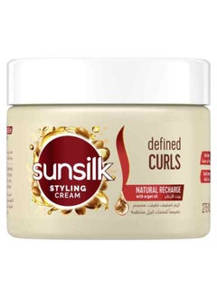 Sunsilk كريم تصفيف الشعر الطبيعي من صانسيلك بزيت الأرجان لتجعيدات الشعر المحددة بحجم 275 مل 