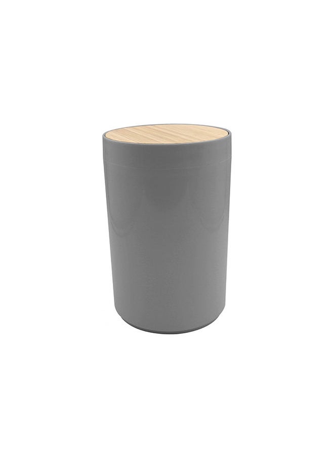 Pan Home - Athens Waste Bin With Bambo Lid 5l - Grey - Image 1