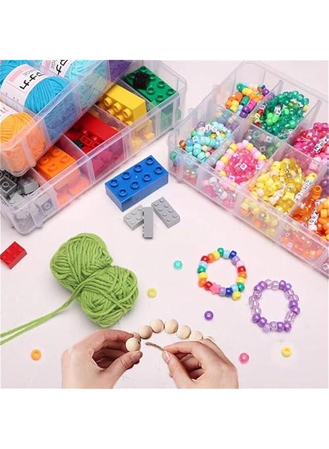 HOOKOR 3-Tier Stackable Storage Container Box with dividers-30 compartments, Bead Organizers for Art Craft Storage, Washi tape, Kids Toys, Jewelry, Beauty & Sewing Supplies - Image 4