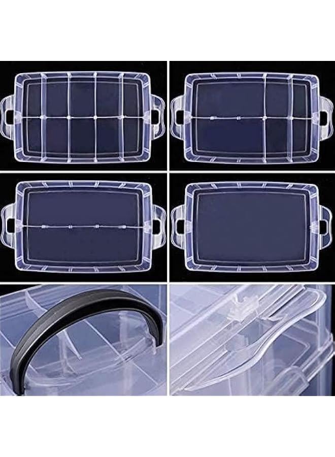 HOOKOR 3-Tier Stackable Storage Container Box with dividers-30 compartments, Bead Organizers for Art Craft Storage, Washi tape, Kids Toys, Jewelry, Beauty & Sewing Supplies - Image 5