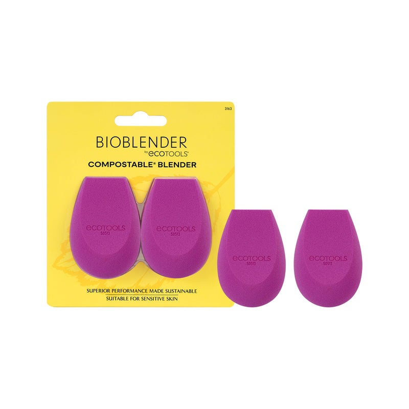EcoTools Bioblender Makeup Sponge Duo, Compostable Makeup Blender, For Liquid & Cream Foundation, Seamless Application, Eco-Friendly Beauty Sponge, Cruelty-Free & Latex Free, 2 Count - Image 1