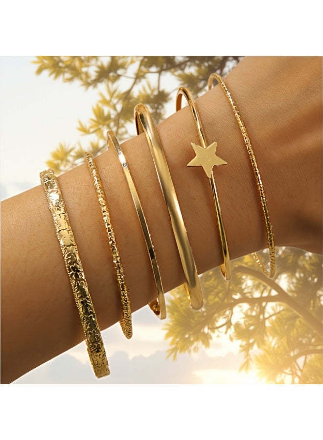 6PCS Chic Bracelets Mix And Match For Daily Outfits Party Accessories Adjustable Jewelry - Image 1