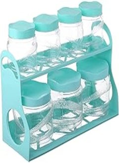 Lamsa Plast Lamsa Plast Touch blast plastic jar with lid and stand - multicolor, 7 piece 