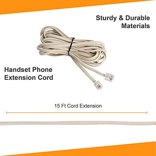 iSoHo Phones Telephone Cords for Landline Phones - Telephone Cords for Landline Into Wall Jack - Superb Sound Quality + Sturdy Materials - Bone Ivory - Compatible with Devices w/a Phone Jack (15ft Phone Cord) - Image 5