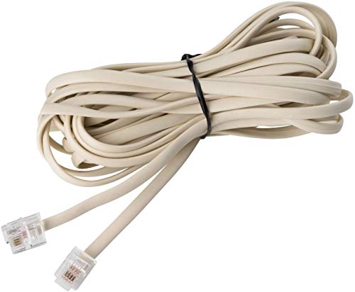 iSoHo Phones Telephone Cords for Landline Phones - Telephone Cords for Landline Into Wall Jack - Superb Sound Quality + Sturdy Materials - Bone Ivory - Compatible with Devices w/a Phone Jack (15ft Phone Cord) - Image 1