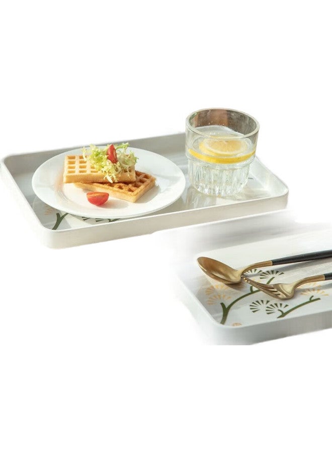 Star Square Xingfang Rectangular Large Tray Tea Tray 40*27Cm, Breakfast Plate, Living Room Snack And Fruit Plate, Thickened Melamine - Image 1