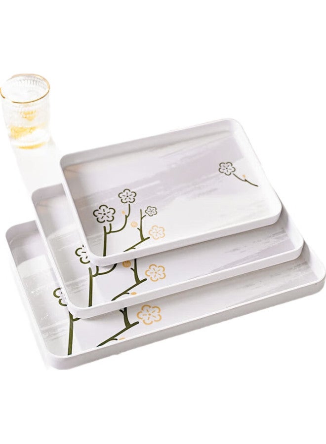 Star Square Xingfang Rectangular Large Tray Tea Tray 40*27Cm, Breakfast Plate, Living Room Snack And Fruit Plate, Thickened Melamine - Image 2