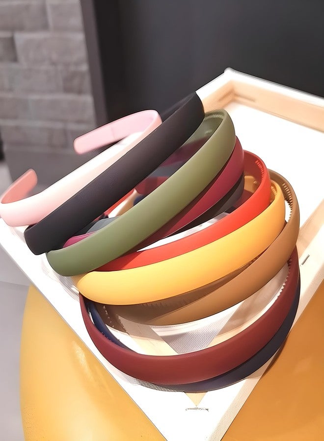 Mjkart 12 Pcs Korean Style Plastic Hair Band Comb Teeth Matte Headbands for Women & Girls – Stylish Hair Accessories for Daily Use (Multicolor) - Image 1