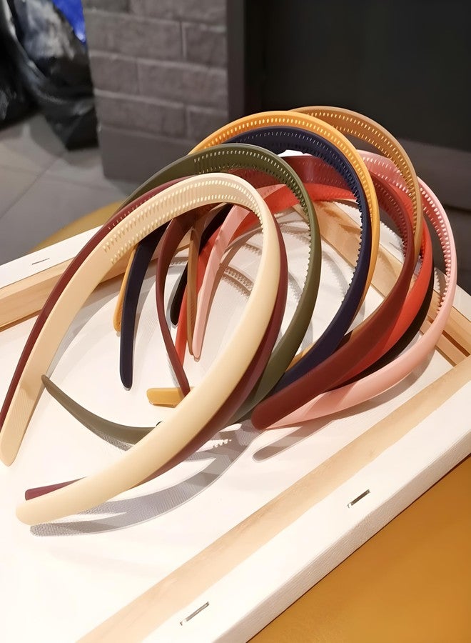 Mjkart 12 Pcs Korean Style Plastic Hair Band Comb Teeth Matte Headbands for Women & Girls – Stylish Hair Accessories for Daily Use (Multicolor) - Image 5