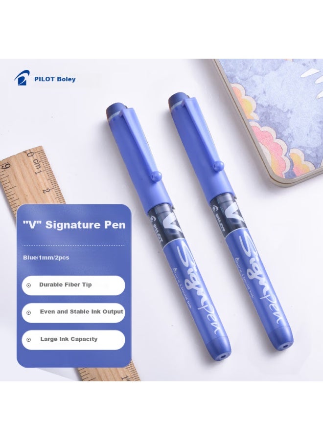 Pilot V5Rt Retractable Liquid Ink Rollerball Pen, 0.5Mm, Blue, Pack Of 2 - Image 1