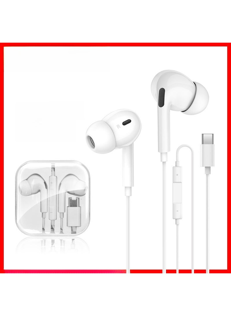 Generic - 3.5mm In-Ear Wired Headphones for Apple Huawei Android K14 three-generation type-C interface [copper ring crystal box]] - Image 1