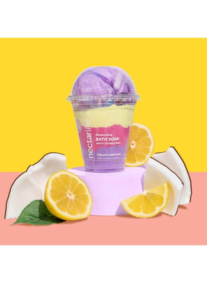 Nectar Life Coconut Milk Bath Soak, Sea Salt Bath, Bubble Bath, Natural Detox Foaming Body Soak, Foot Soak, Vegan Body Skin Care, 9 oz. (Unicorn Lemonade) - Image 2