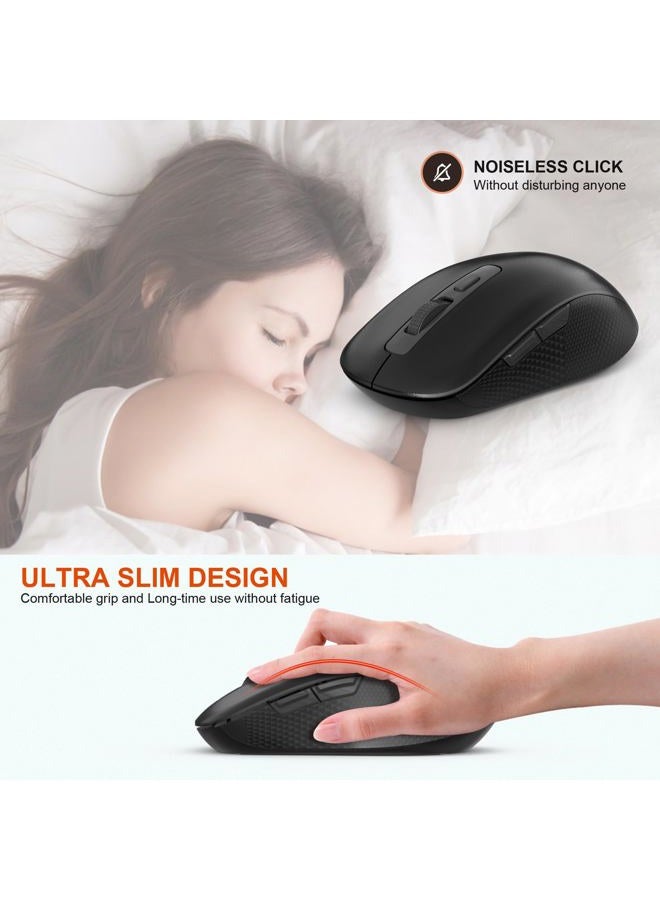 Rytaki Pro Wireless Number Pad and Mouse, 19 Keys Portable Ultra Slim 2.4GHz 10 Key USB Keypad and 3 Adjustable DPI Silent Mouse Set for Laptop, Notebook, Desktop, PC Computer - Use One USB Receiver - Image 4