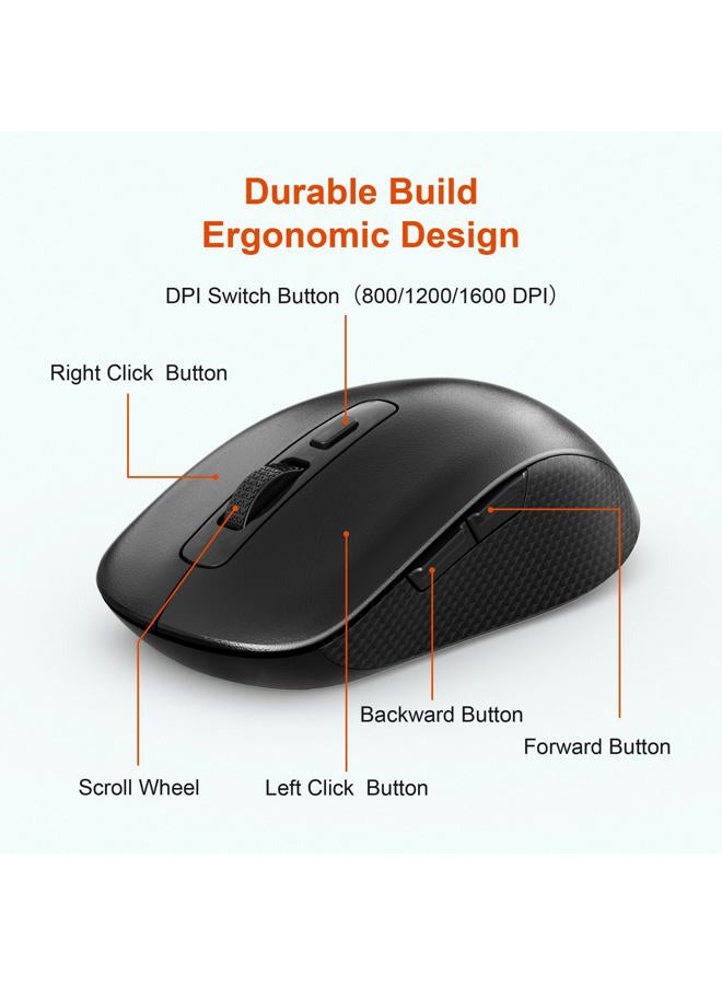 Rytaki Pro Wireless Number Pad and Mouse, 19 Keys Portable Ultra Slim 2.4GHz 10 Key USB Keypad and 3 Adjustable DPI Silent Mouse Set for Laptop, Notebook, Desktop, PC Computer - Use One USB Receiver - Image 3