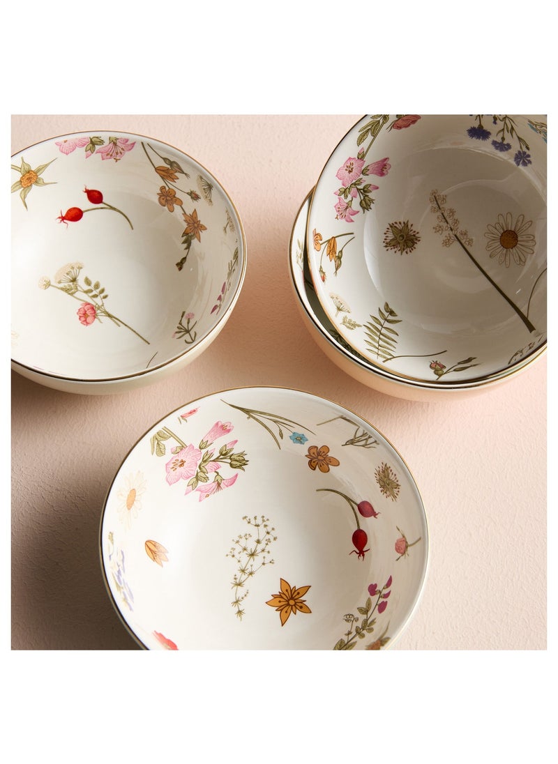 Garden Boho 4-Piece Porcelain Serving Bowl Set - 12 cm