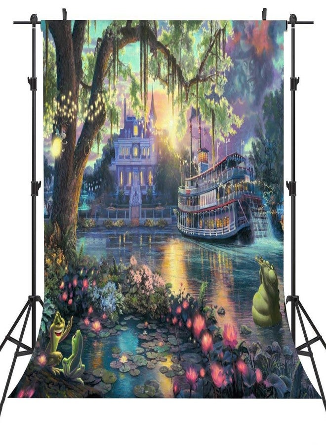 SSCSTS Palace Photography Background Fairy Tale Prince Princess Happiness Frog Castle Photography Background Studio Props (6x6ft-polyester) - Image 1