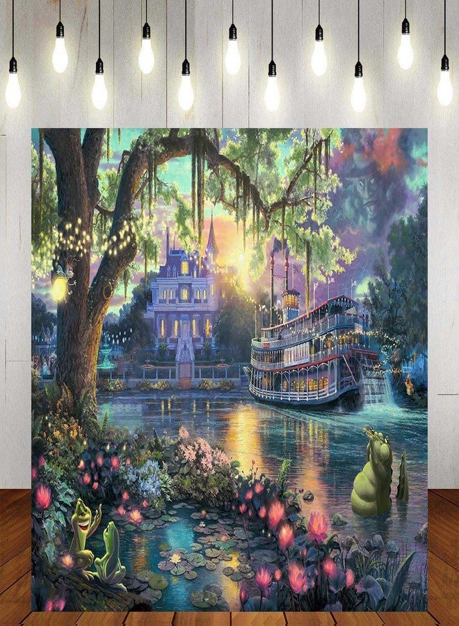 SSCSTS Palace Photography Background Fairy Tale Prince Princess Happiness Frog Castle Photography Background Studio Props (6x6ft-polyester) - Image 2