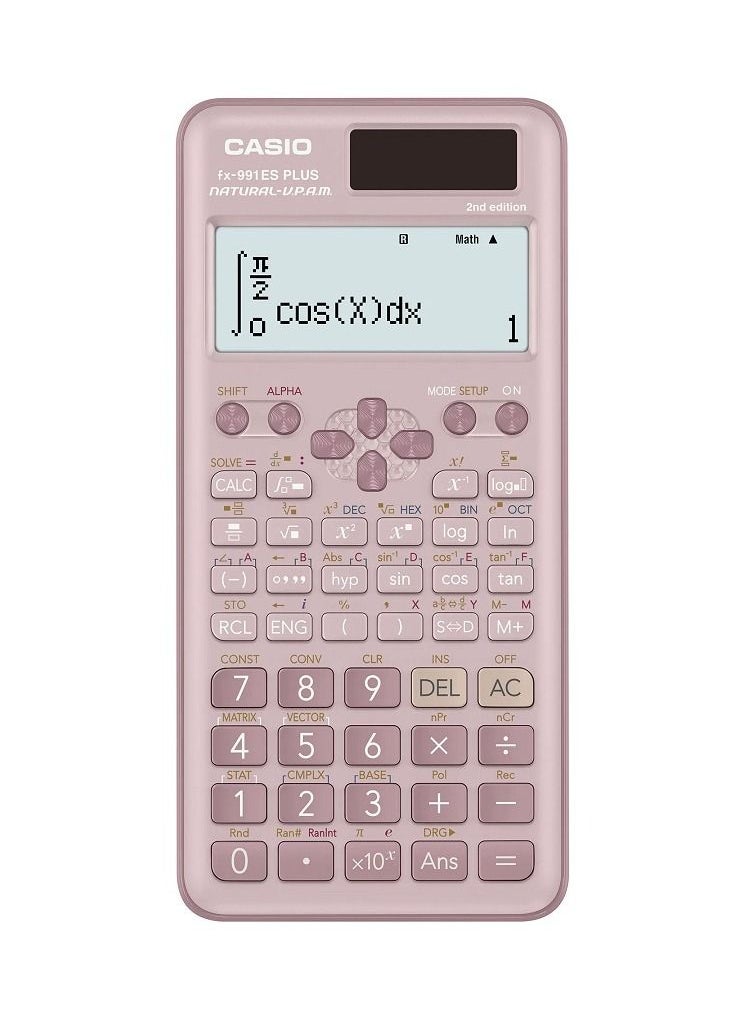 CASIO - Casio Standard Scientific Calculator Pink color Non Programmable 10 + 2 digits 417 Functions FX-991ESPLUS2PKWDT. - Image 1
