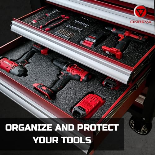 ONREVA Tool Box Foam, 3Pack 16x12x2 inch, Foam Inserts for Cases, Polyethylene Storage Sheets for Toolbox Hard Case, Tool Shadow Insert, Kaizen Organizer Sheet - Image 2