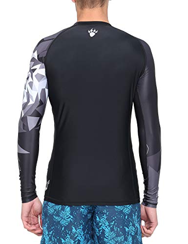 ADOREISM Quick-Dry Men's Long Sleeve Rash Guard UPF 50+ Compression Swim Shirt (Bear, 2XL) - Image 4