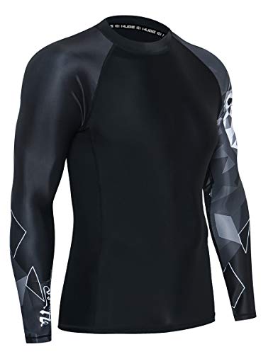 ADOREISM Quick-Dry Men's Long Sleeve Rash Guard UPF 50+ Compression Swim Shirt (Bear, 2XL) - Image 3