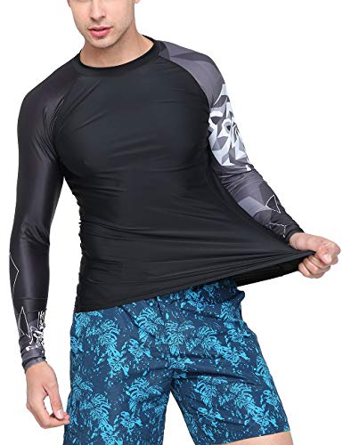 ADOREISM Quick-Dry Men's Long Sleeve Rash Guard UPF 50+ Compression Swim Shirt (Bear, 2XL) - Image 5