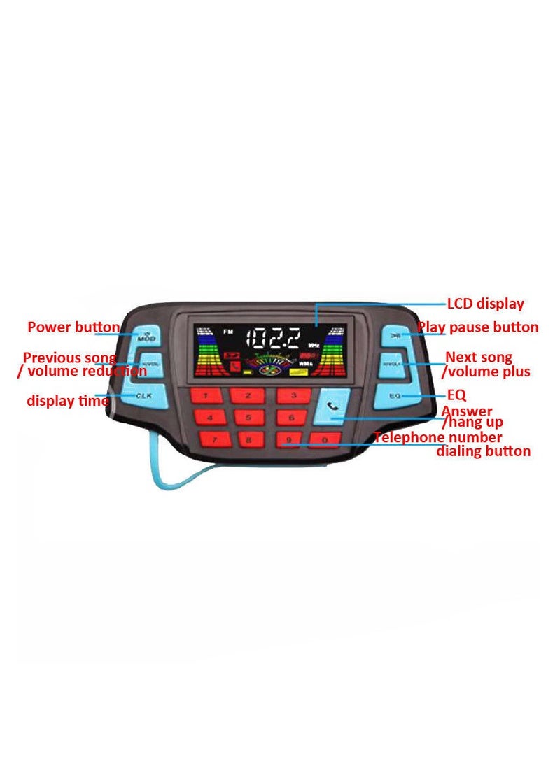 Waterproof Motorcycle MP3 Player Stereo Speaker System USB Memory Card Carrier - Image 3