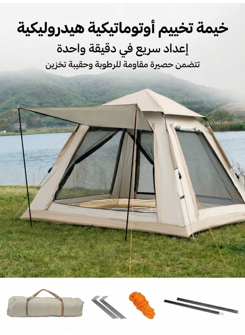 LEXIN Automatic Hydraulic Camping Tent with Moisture Proof Mat Ideal for Hiking Travel and Beach - Image 1