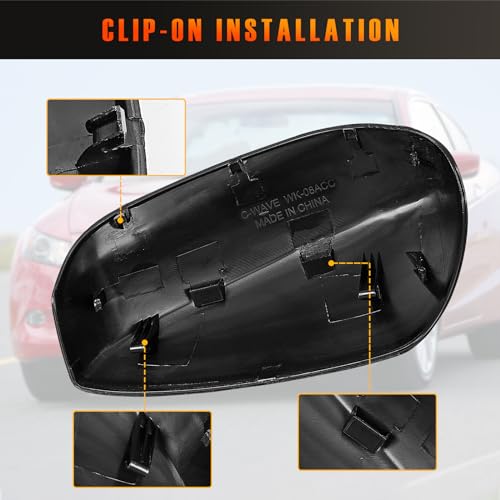 AMSPRAC Passenger Right Side Mirror Cap fit for 2008-2013 Honda Accord,Door Side Exterior Rearview Back Sight Mirror Cover Shell Replacement,Clip-on Slot Type.Right Side,1PCS - Image 5