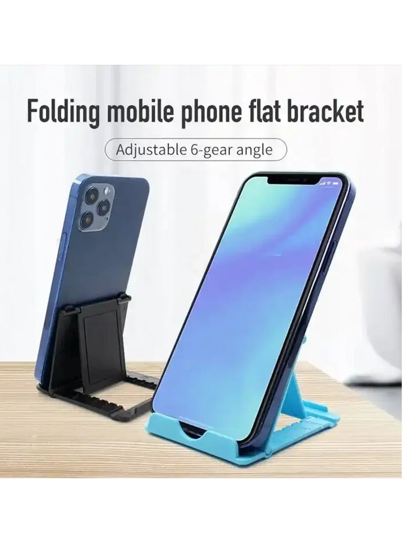 AROAQ Cell Phone Stand, Portable And Foldable Desk Phone Holder, Adjustable Angle Smartphone Support Tablet Stand, Compact And Durable Universal Desk Stand For All Mobile Smart Phone, (Black And Yellow) - Image 4