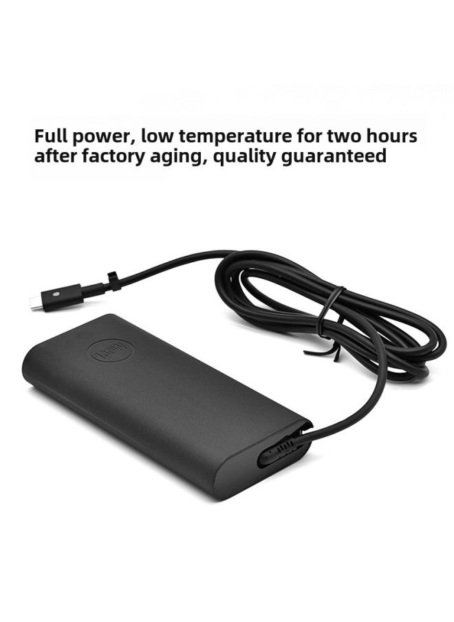 ينطبق على شاحن الكمبيوتر المحمول Dell 130 وات من النوع c، واجهة 20V6.5A، محول الطاقة PD للشحن السريع - اللون: 20V 6.5A TYPE-C أسود - المواصفات: مصدر طاقة واحد (بدون سلك طاقة)