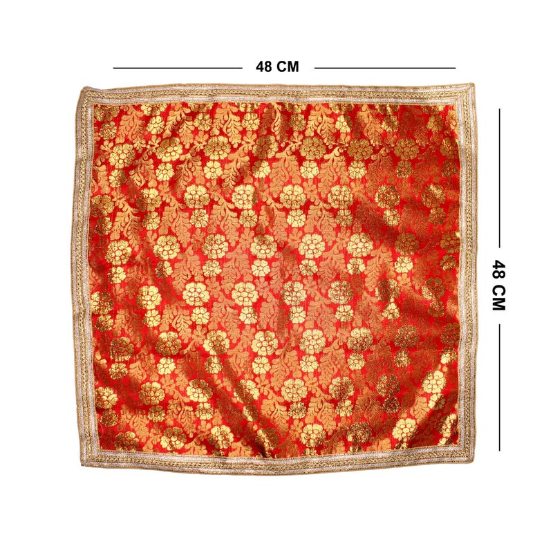 Fully Fully Pooja Assan Cloth for God Idols Sitting and Mandir Decoration Set of 6 Pcs Model Number  - Image 2