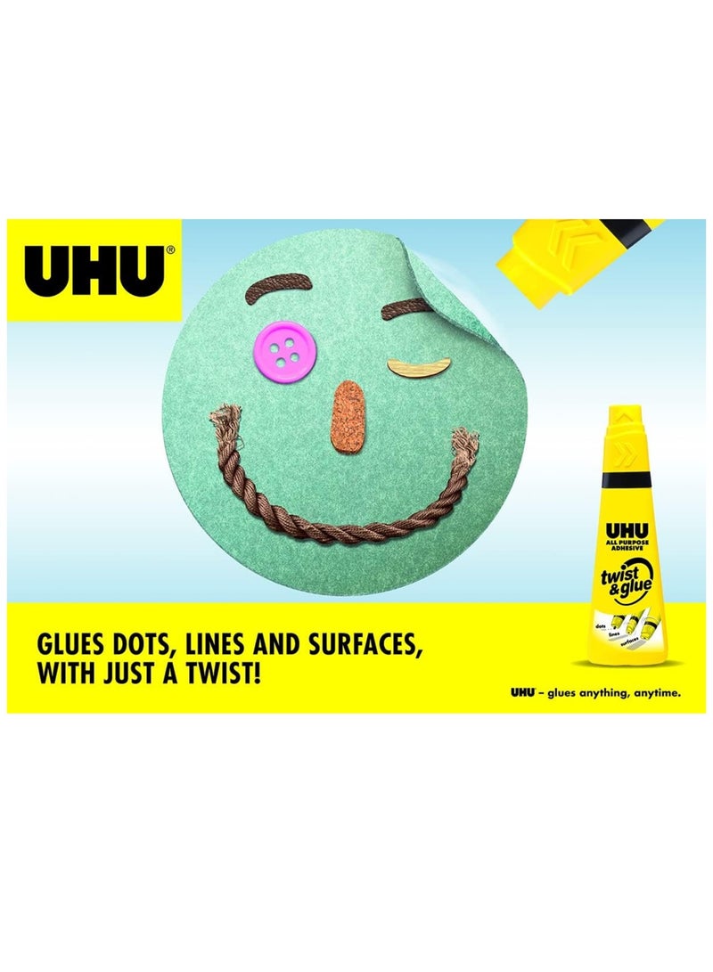UHU 2-Piece All Purpose Adhesive With Twist Applicator 35ml Content Per Tube - Image 4