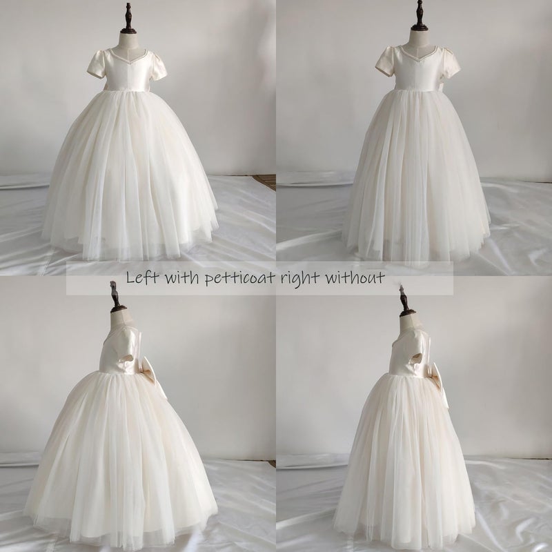 Abaowedding Girls' 3 Hoops Petticoat Full Slip Flower Girl Crinoline Skirt (4-5 yrs) Black - Image 5