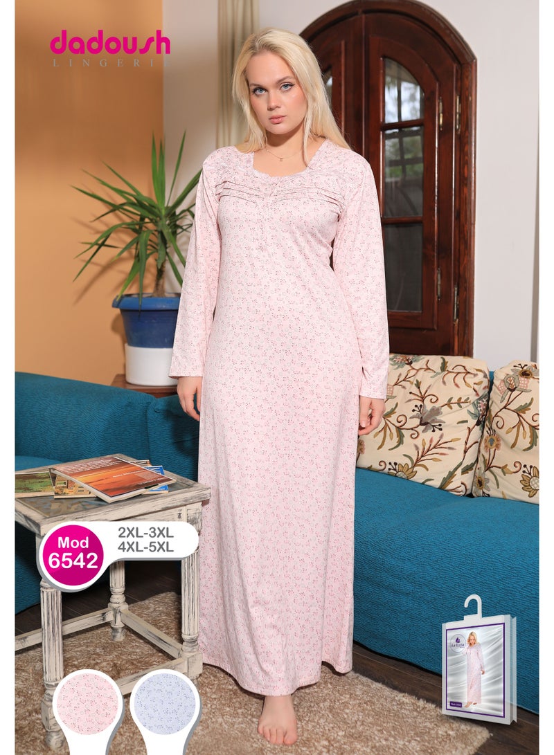 Dadoush Women's maxi nightgown, floral print abaya with front buttons, home nightgown by Dadoush - Image 2