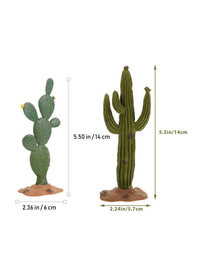 ديسبورتبل نباتات الصبار القابلة للحمل في تيراريوم، قطعتان من نباتات الزواحف لتزيين تيراريوم - 5.5 بوصة محاكاة نبات الصبار لتزيين المناظر الطبيعية للسلحفاة والسحلية والوزغة والتنين الملتحي - Image 2