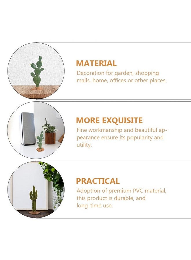 ديسبورتبل نباتات الصبار القابلة للحمل في تيراريوم، قطعتان من نباتات الزواحف لتزيين تيراريوم - 5.5 بوصة محاكاة نبات الصبار لتزيين المناظر الطبيعية للسلحفاة والسحلية والوزغة والتنين الملتحي - Image 3