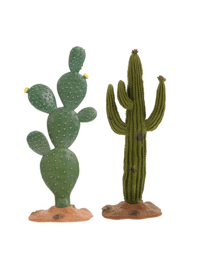 ديسبورتبل نباتات الصبار القابلة للحمل في تيراريوم، قطعتان من نباتات الزواحف لتزيين تيراريوم - 5.5 بوصة محاكاة نبات الصبار لتزيين المناظر الطبيعية للسلحفاة والسحلية والوزغة والتنين الملتحي - Image 1