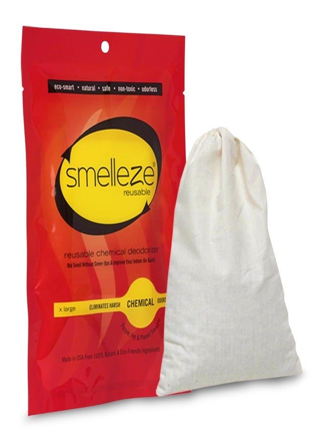 سميليز كيس مزيل الروائح الكيميائية القابل لإعادة الاستخدام من SMELLEZE، مزيل للروائح الكيميائية للمنازل والأثاث والسيارات والمكاتب والشركات والمنتجات، يغطي مساحة 150 قدم مربع - Image 1