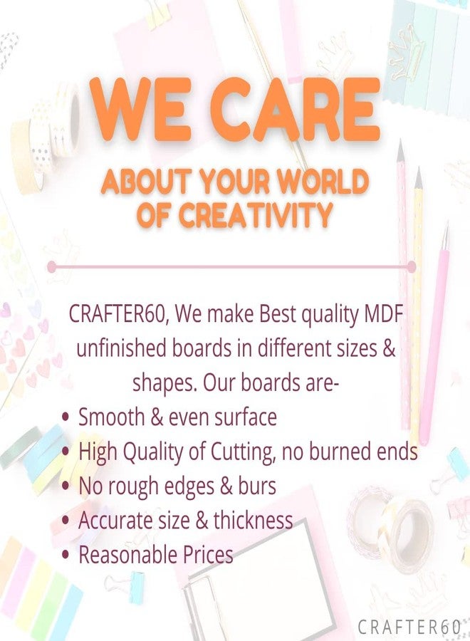 CRAFTER60 Square MDF Boards for Art and Craft 8 inch-3.5mm Pine Wood Board Unfinished Round MDF Cutouts for Art and Craft for Resin Art, Mandala Art, Pyrography, Painting (8x8 Inch, 5) - Image 5