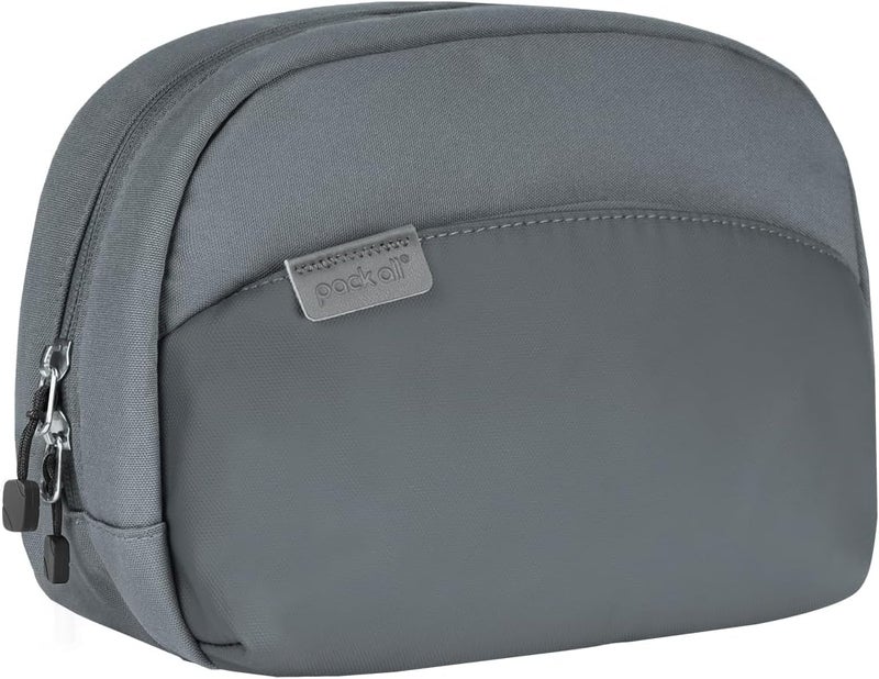 pack all Travel Toiletry Bag, Multi-Compartment Cosmetic Bag, Water-Resistant Makeup Bag for Toiletries, Accessories (Charcoal Gray)