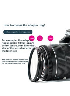 General Filter Adapter Ring Camera Filter Aperture Adapter Ring Adjustable Nd Black Flexible Polarizer 49mm SLR Lens 67-Color:39mm-to 49mm  - Image 2