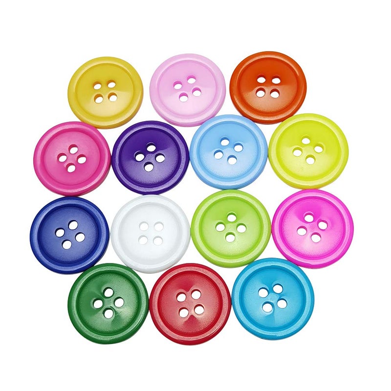 Chenkou Craft Mix Color Plastic Resin Circle Big Button 4 Holes DIY Craft Sewing 3420mm 100pcsMix 3420mm
